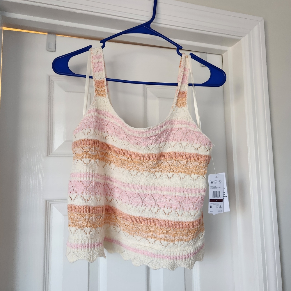 Jessica Simpson Pastel Striped Crop Top